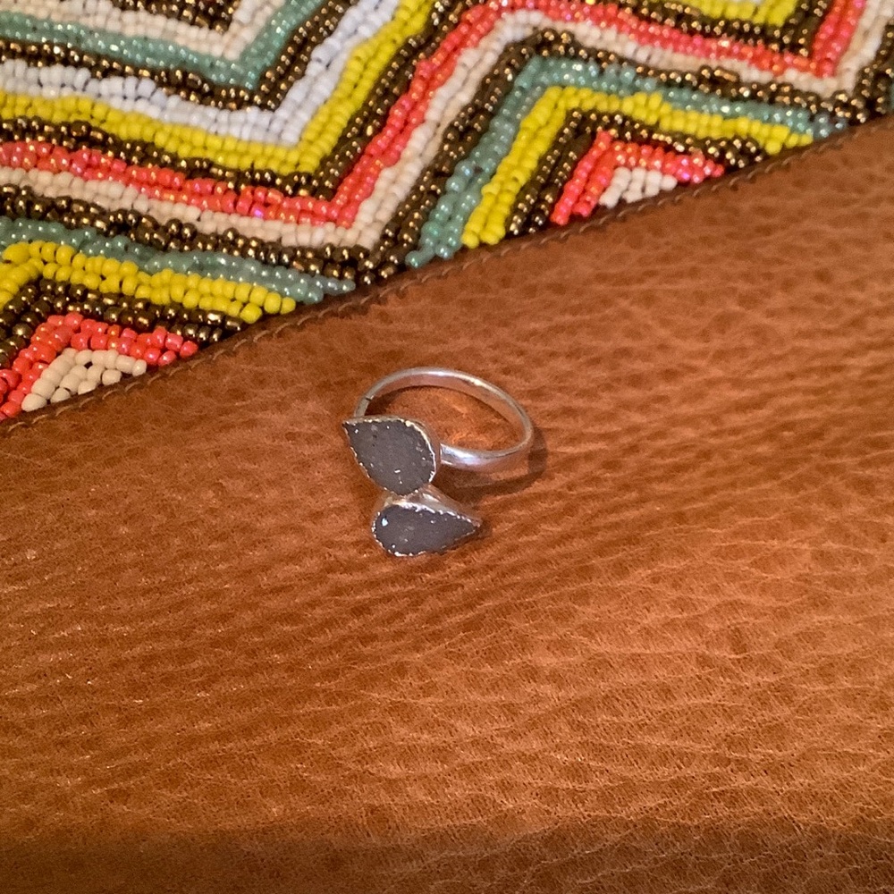 Silver and druzy stones Handmade Ring, ArtsKinetic